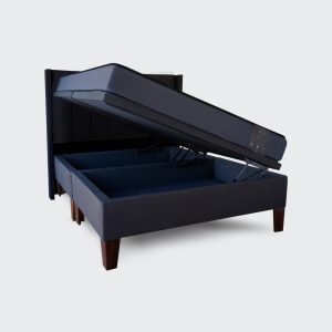 Cama Baúl 2 plazas Athenas con respaldo tubular