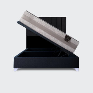 Cama Baúl Elite 2 plaza Colosal con respaldo Tubular negro