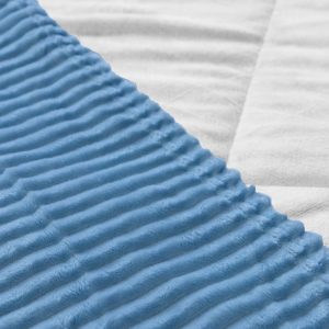 Manta Sherpa Celeste lineas 130 x 150 cm