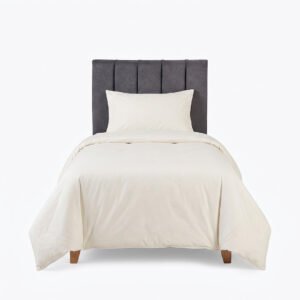 Respaldo de cama 1 plaza gris Tubular con soporte a piso