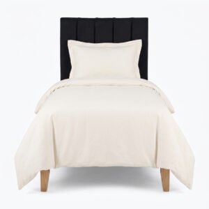 Respaldo de cama 1 plaza negro Tubular con soporte a piso