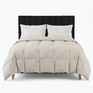 Respaldo de cama King negro Tubular con soporte a piso