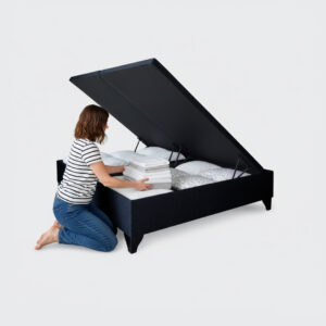 Cama baúl 2 plaza Athenas apertura horizontal negro