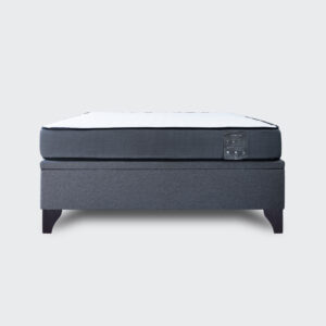 Cama baúl 2 plaza Athenas  apertura horizontal gris