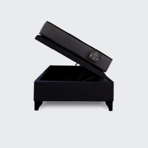 Cama baúl 1 plaza Athenas apertura horizontal negro