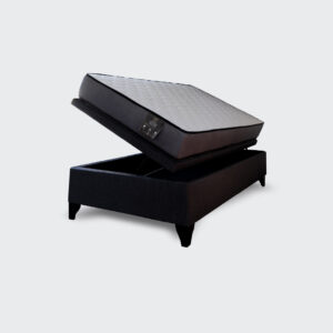 Cama baúl 1 plaza Athenas apertura horizontal negro