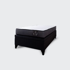 Cama baúl 1 plaza Athenas apertura horizontal negro