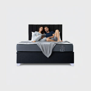 Cama baúl 2 plazas Elite Athenas apertura horizontal con respaldo Tubular negro