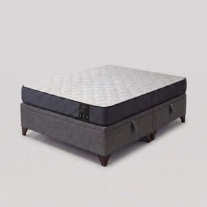 Cama baúl 2 plaza Athenas apertura horizontal gris