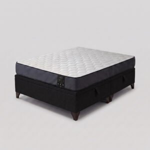 Cama baúl 2 plaza Athenas apertura horizontal negro