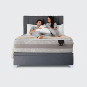 Cama Baúl Elite 2 plazas Colosal con respaldo Tubular Gris