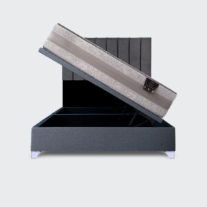 Cama Baúl Elite 2 plaza Colosal con respaldo Tubular Gris