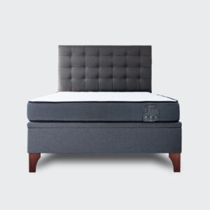 Cama baúl 2 plazas europea Athenas apertura horizontal con respaldo Button gris