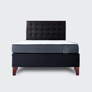 Cama baúl 2 plazas europea Athenas apertura horizontal con respaldo Button negro