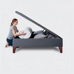 Base baúl 2 plazas europea apertura horizontal 150x190 gris