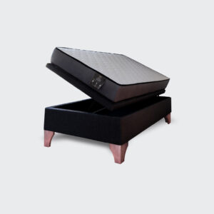 Cama baúl 1 plaza europea Athenas apertura horizontal negro
