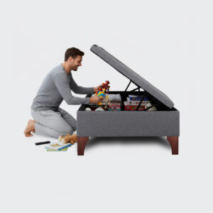 Cama baúl 1,5 plazas europea Athenas apertura horizontal gris