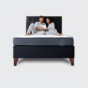 Cama baúl 2 plazas europea Athenas apertura horizontal con respaldo Button negro