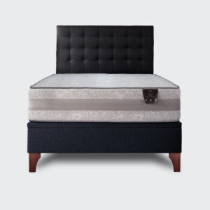 Cama baúl 2 plazas europea Colosal apertura horizontal con respaldo Button negro