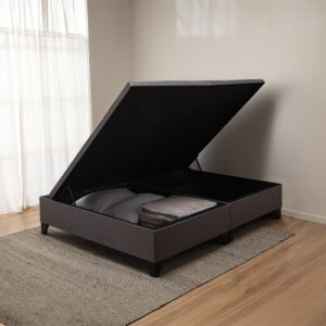 Cama baúl 2 plazas Colosal apertura horizontal con respaldo Botone gris