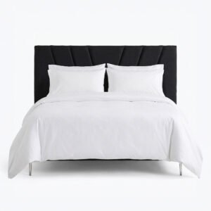 Respaldo de cama King negro Viena con soporte a piso