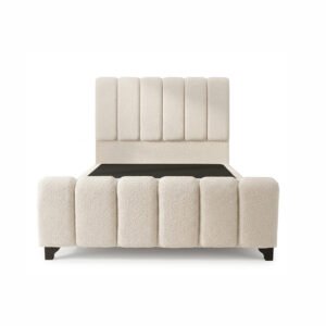 Base de cama 2 plazas Tubular Bouclé Blanc